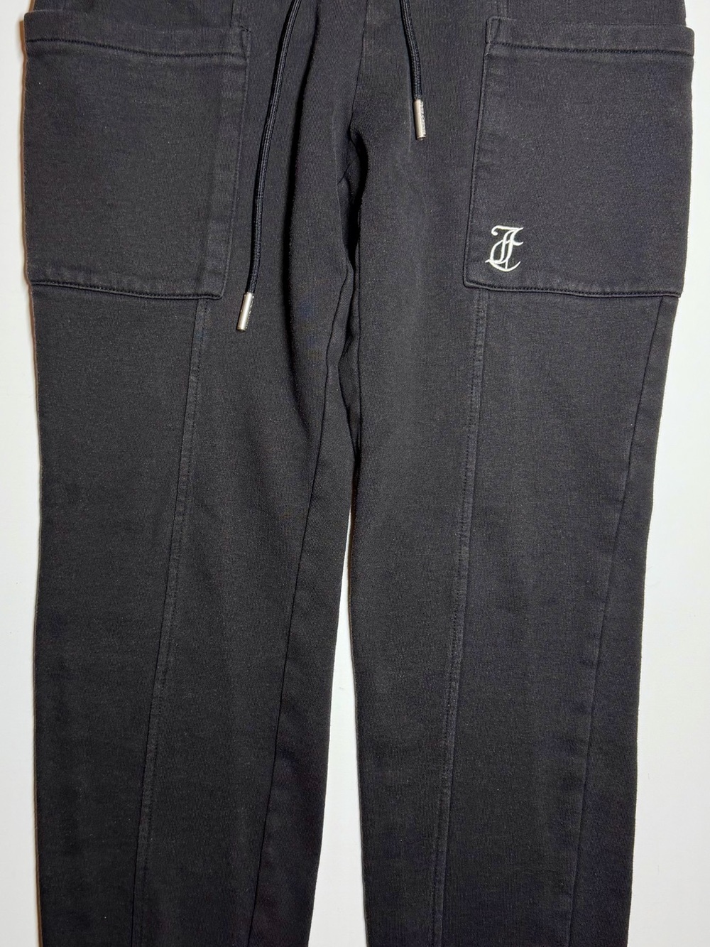 Juicy Couture Black Corset Jogger Pants Women’s‎ Small JC Logo Sweatpants